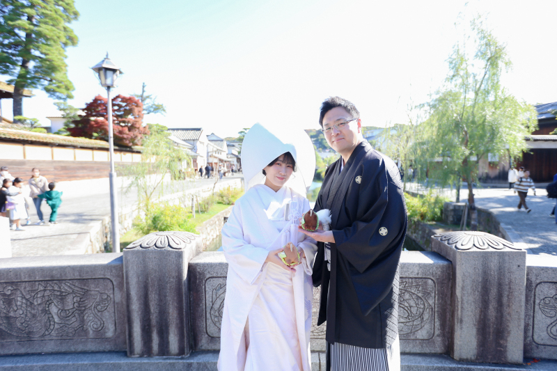 綿帽子を付けて