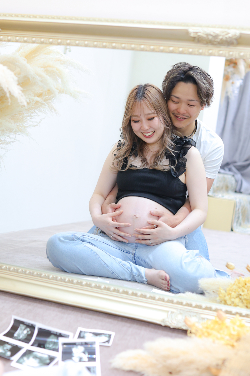 鏡越しショット