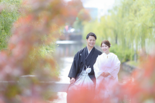 美観地区の紅葉で撮影♪