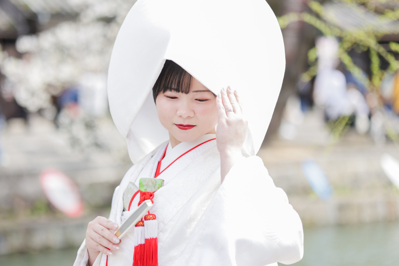 綿帽子が映える花嫁姿♡