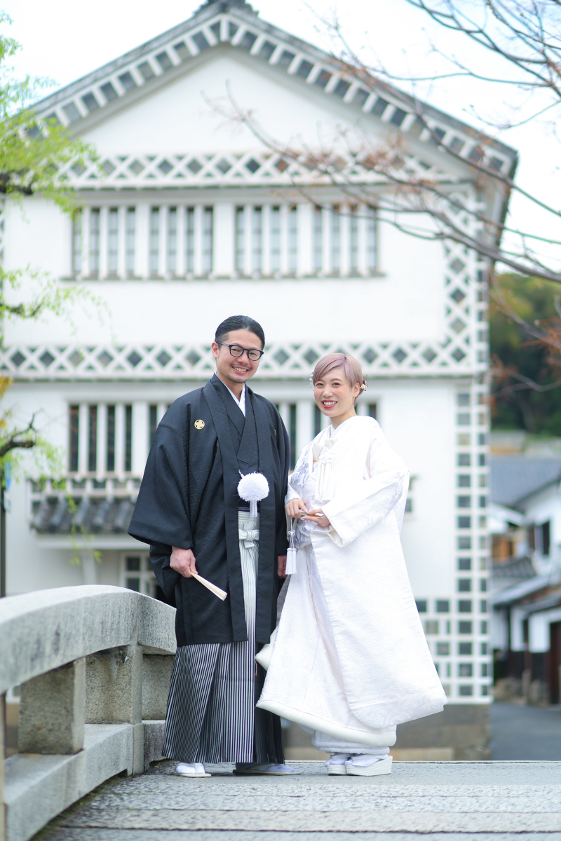 美観地区の中橋で♪