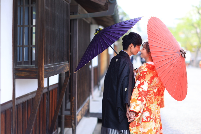 和傘を使った撮影も♩