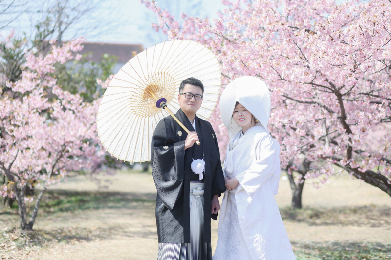 桜と一緒に