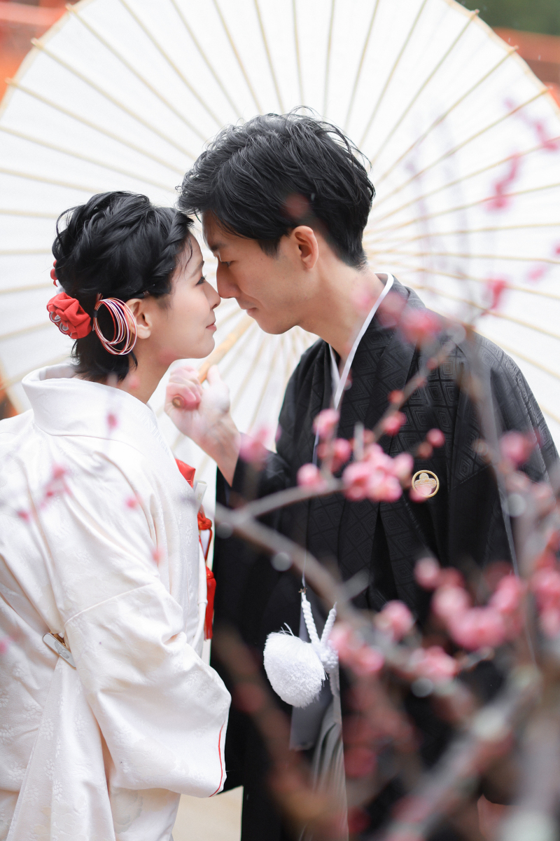 お庭には梅の花