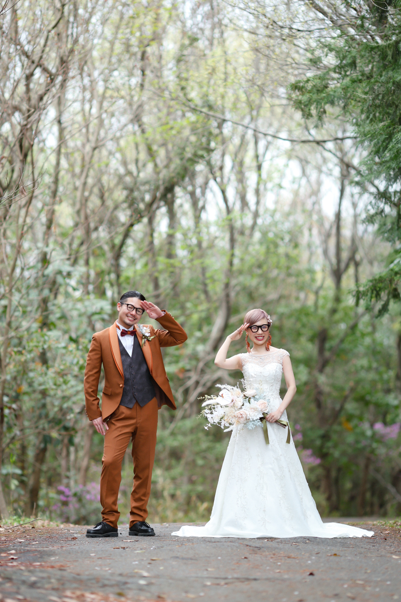 お二人の定番のポーズで!