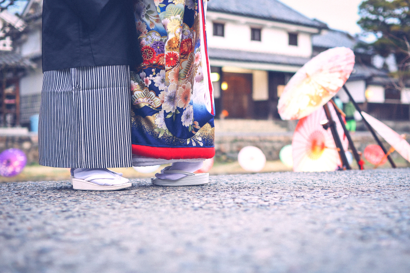 和装で美観地区