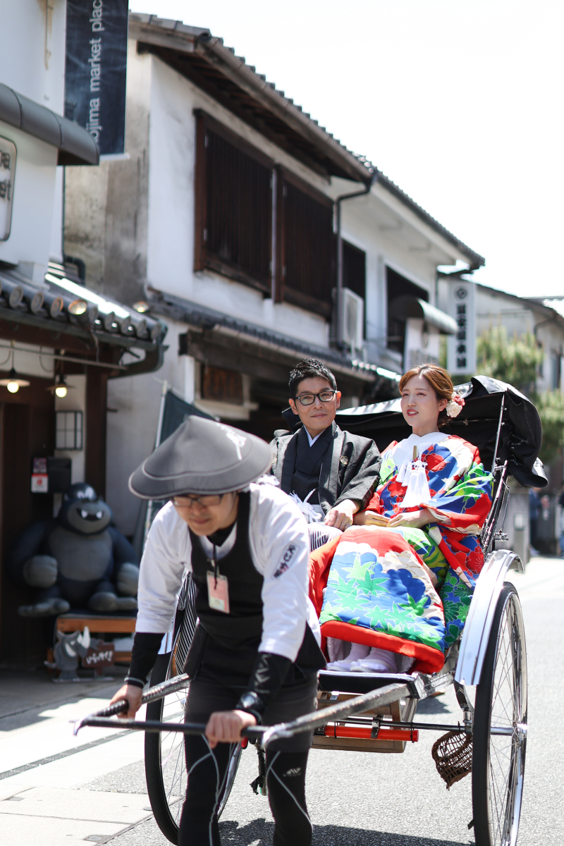 倉敷美観地区で人力車に乗って♪