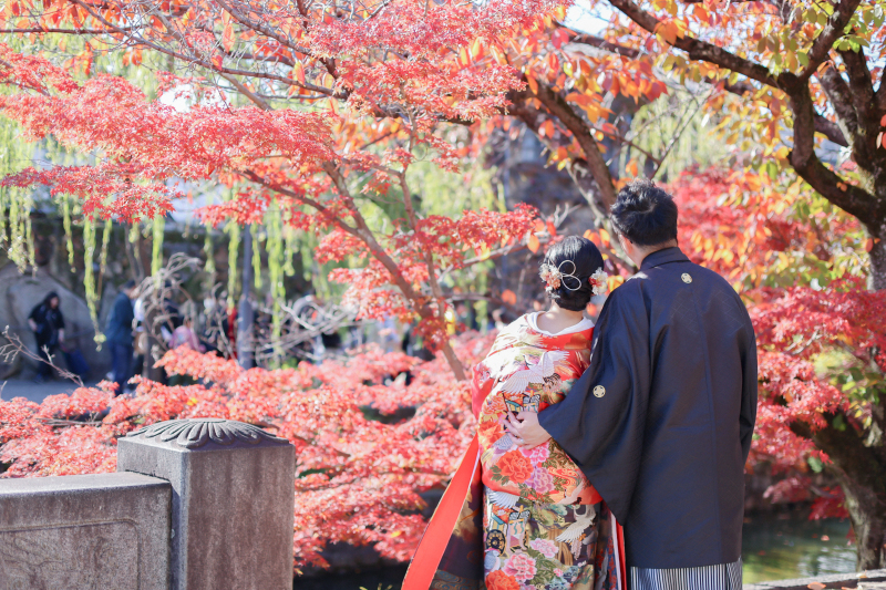 紅葉で和装2点撮影＊