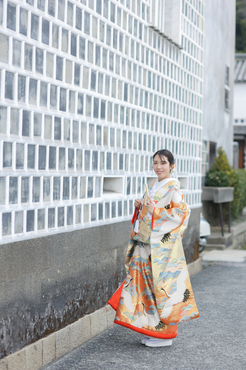 オレンジの色打掛