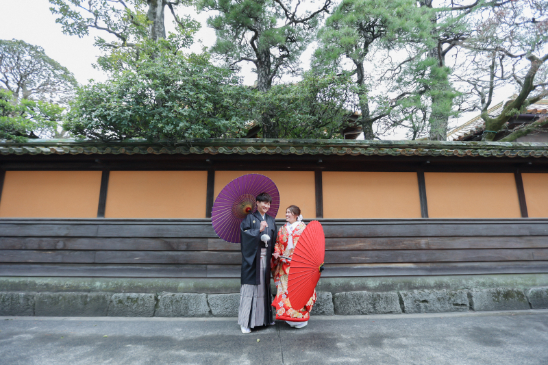 美観地区での番傘ショット