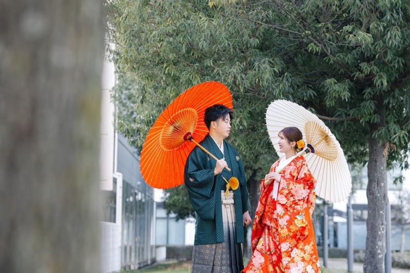 番傘を使用して