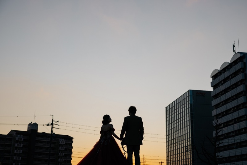 外でもシルエットショットを