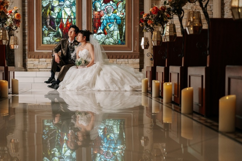 アンティーク調のチャペルにて