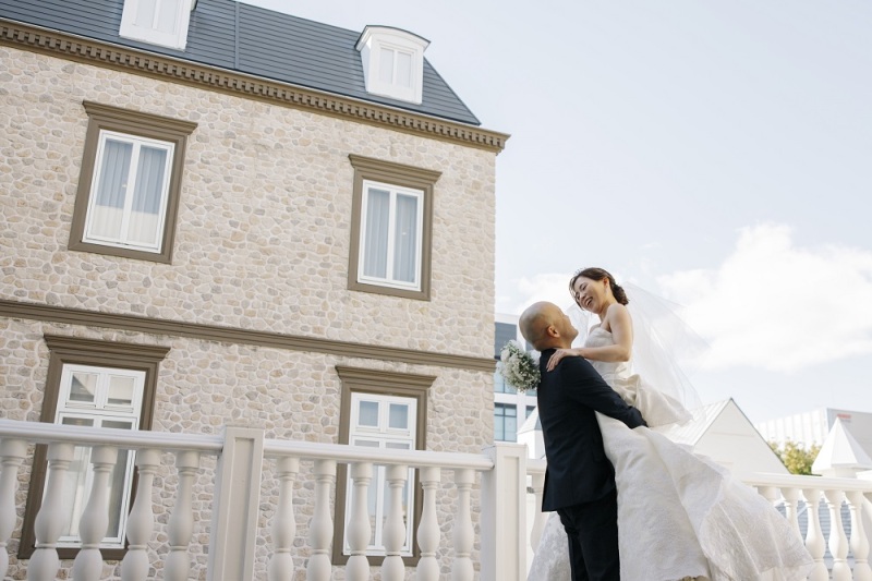 青空の下でだっこ♡