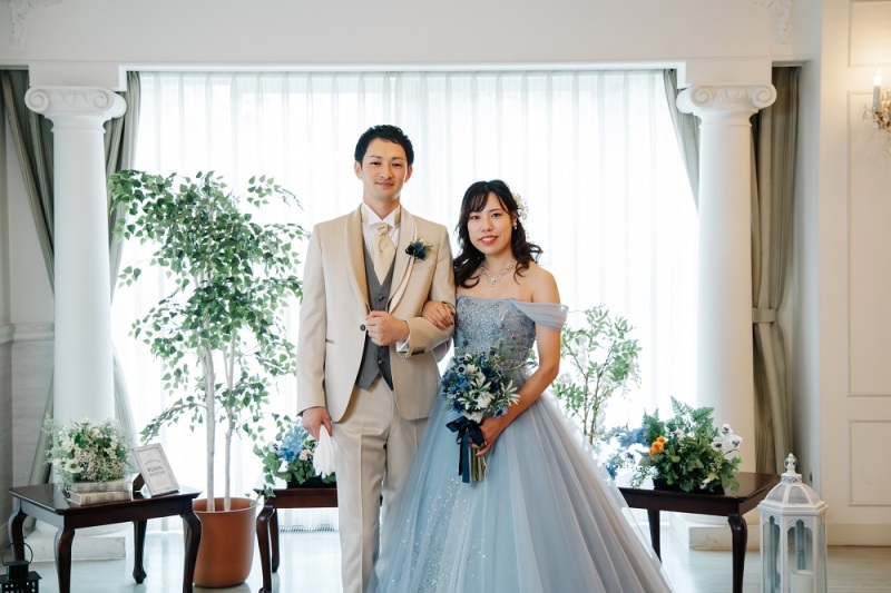 カラードレスにて撮影スタート！