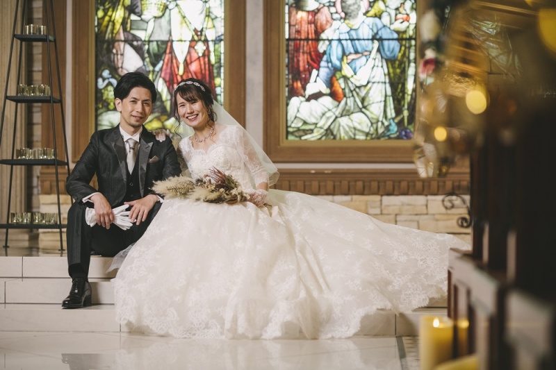 チャペルでお座りショット