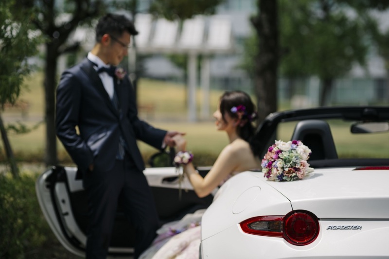 カラードレスで愛車フォト☀