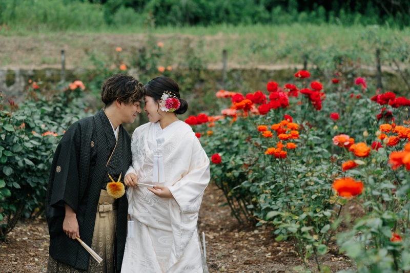 お花に囲まれて