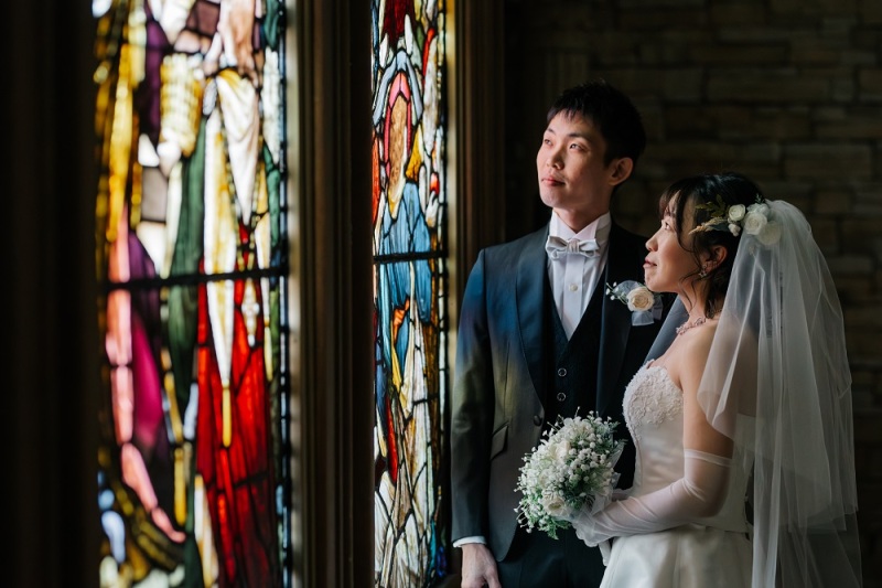 ステンドグラスと★