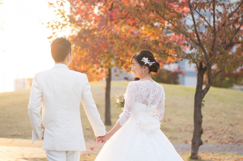 紅葉に囲まれて