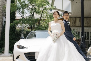 愛車フォトウェディング♡｜ウェディングドレス＆カラードレス◇スタジオ◇車