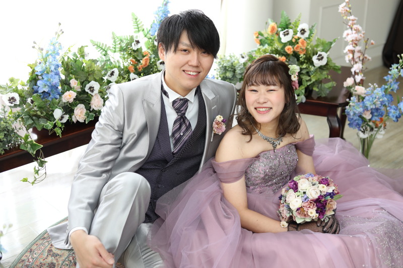 お花に囲まれて