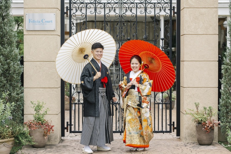 色打掛でのスタジオフォト