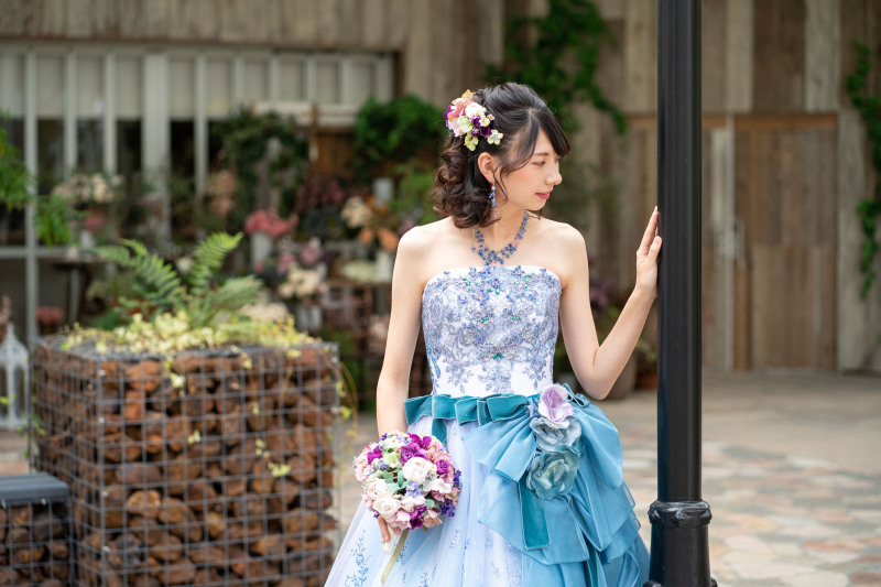 キュート♡ブルーのカラードレス