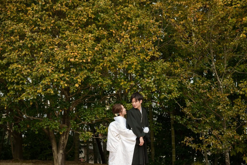 木々をバックに・・・