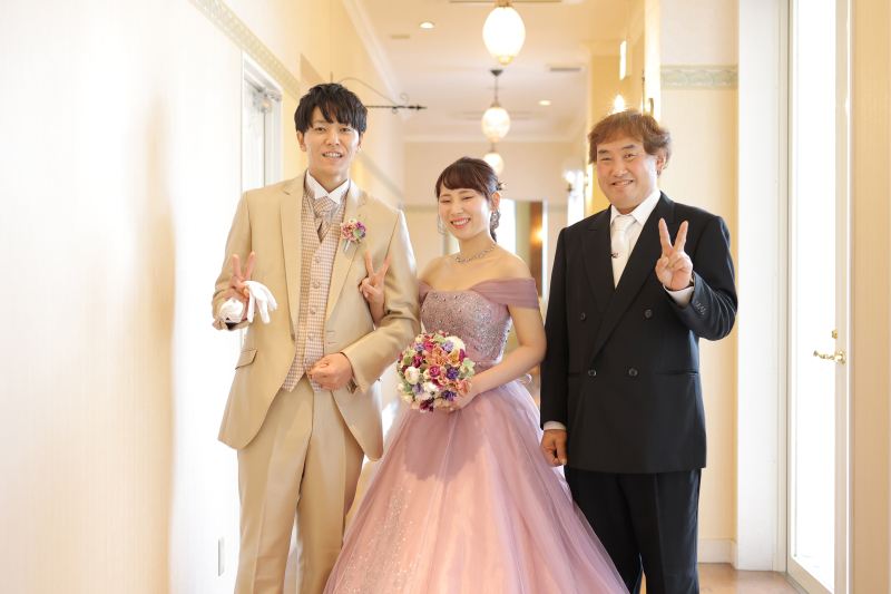 お父様と3人で！