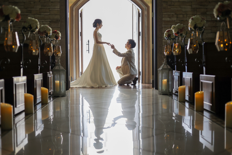 反射が幻想的✷プロポーズフォト