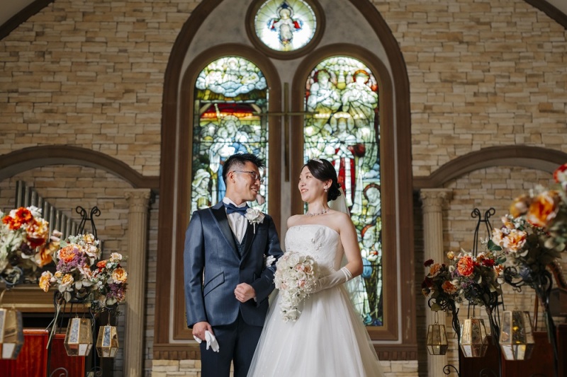 チャペルにて撮影スタート!