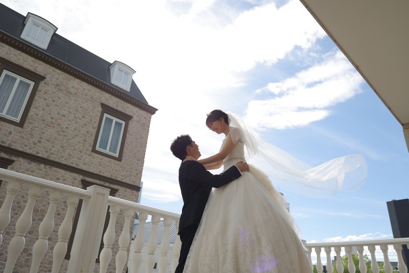 バルコニーにて