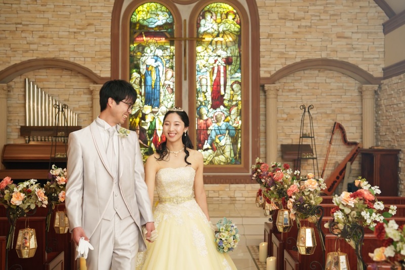 ご新婦様の手をひいて...♡