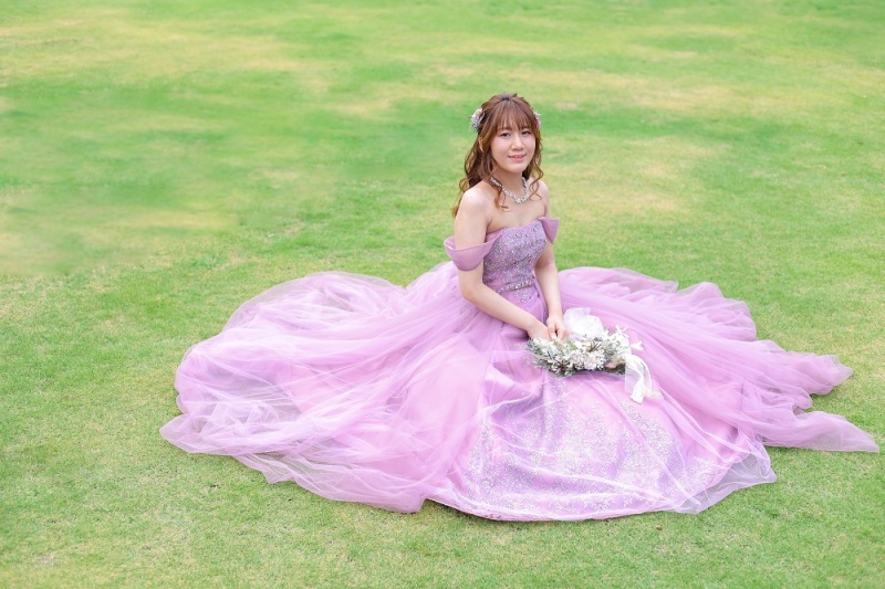 芝生の上で...♡