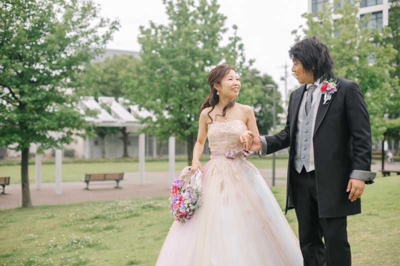 カラードレスにお色直し