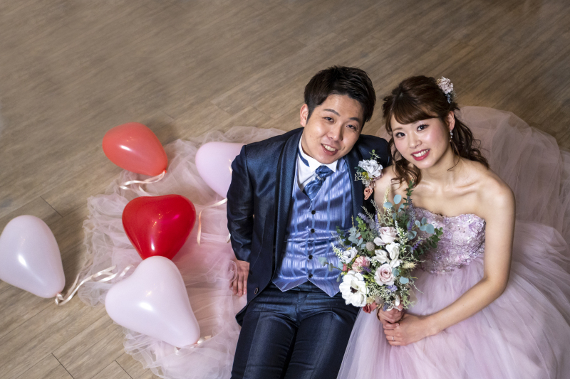 ドレスでつくる大きなハート!