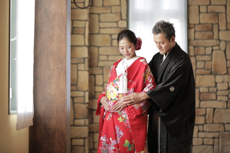 和装姿でもきまるマタニティフォト