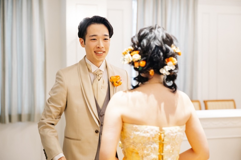 ひまわりイエローのドレス|カラードレス×ウェディングドレス◇スタジオ