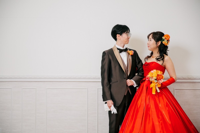 カラードレスから撮影スタート☆彡