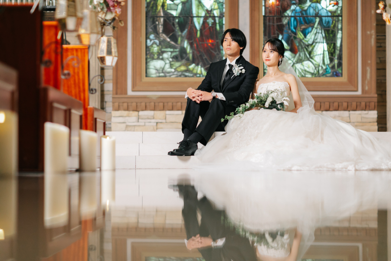 チャペルでお座りショット