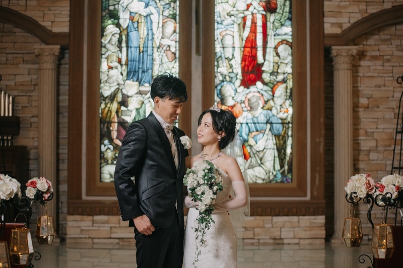 撮影スタートはチャペルから