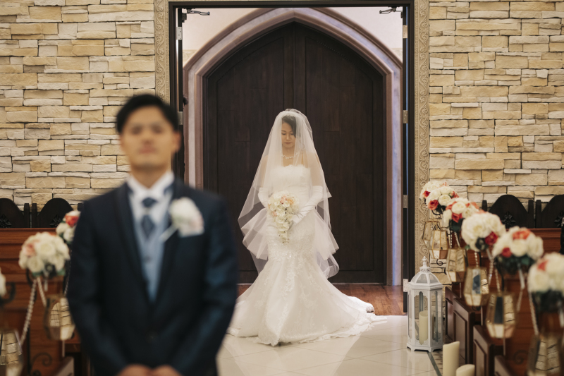 花嫁姿の新婦様がご到着