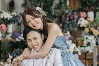 くすみBlue☆きれいめショット｜ウェディングドレス＆カラードレス◇スタジオ