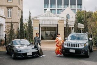 和洋＋お車と一緒に叶えるフォトW｜色打掛&ウェディングドレス◇スタジオ