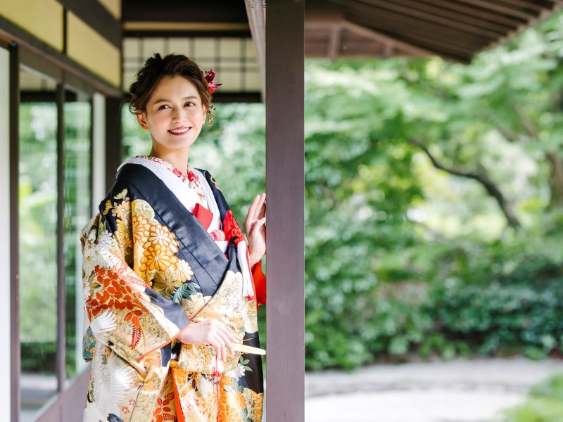 歴史を感じる日本庭園でのロケーションフォト
