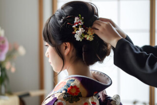 新婦様ヘアチェンジ