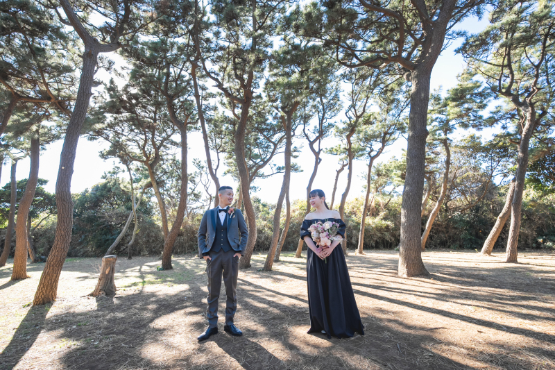 黒ドレスで城ヶ島撮影