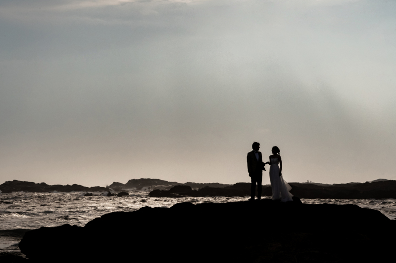 海での撮影開始