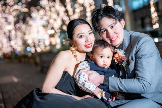 韓国ドレスで家族フォト